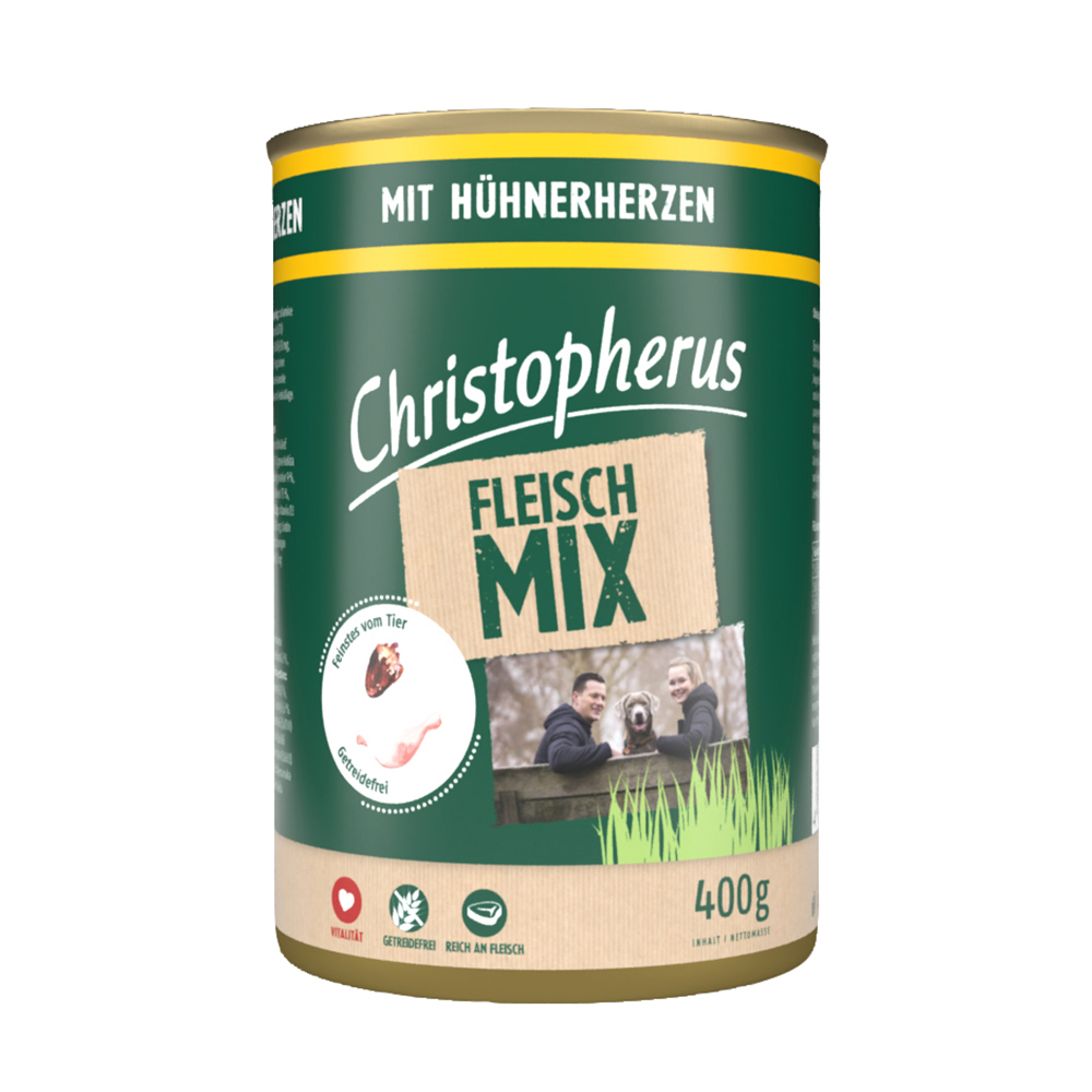 Christopherus  – Fleischmix mit Hühnerherzen (6er Pack)