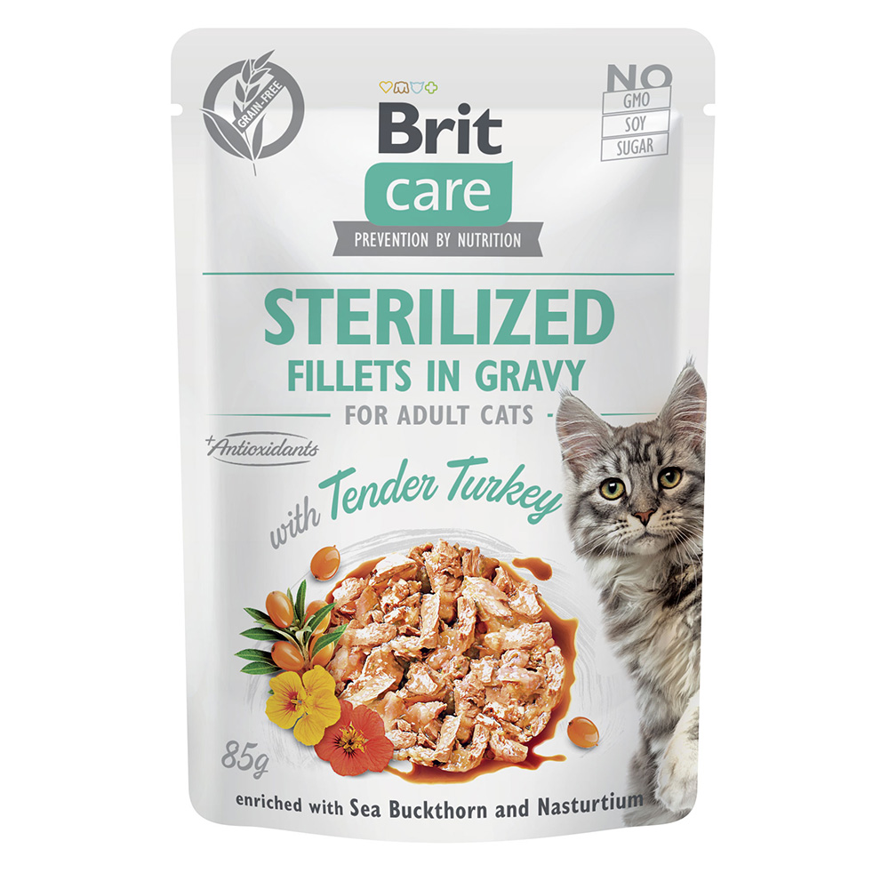 Brit Care Cat - Fillets in Gravy with Tender Turkey - Sterilized