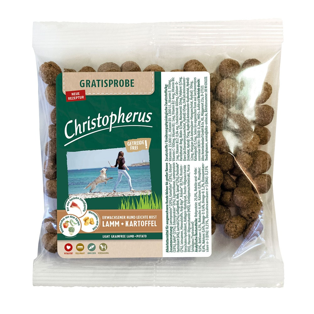 Probe Christopherus – Getreidefrei Lamm + Kartoffel Leichte Kost