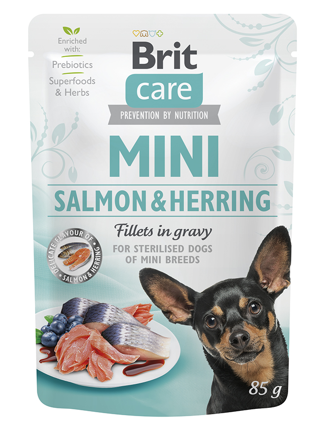Brit Care Dog Mini - Sterilised - Salmon & Herring Fillets in Gravy