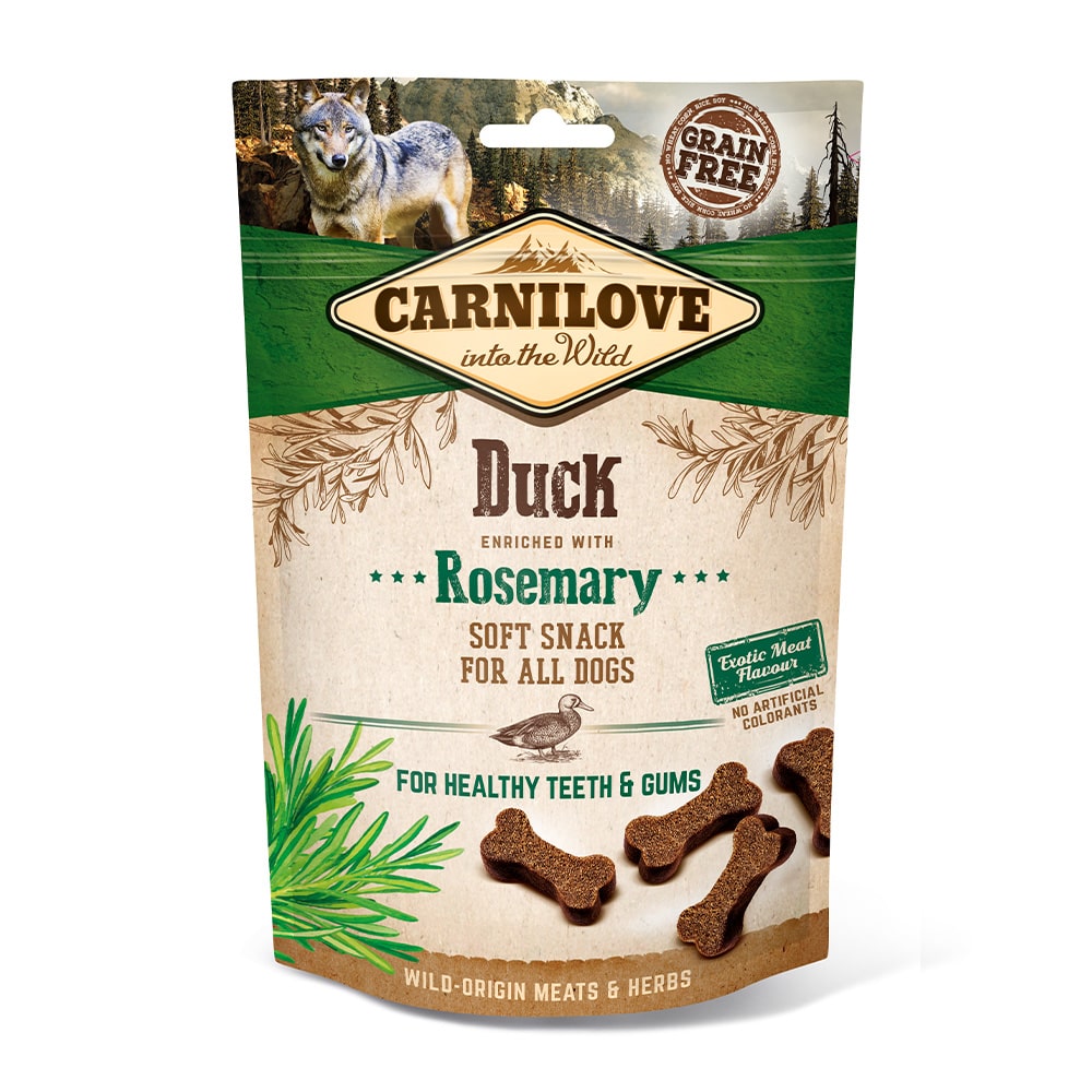 Carnilove Hund Premium Soft Snack Duck with Rosemary Ente mit Rosmarin Verpackung 200g
