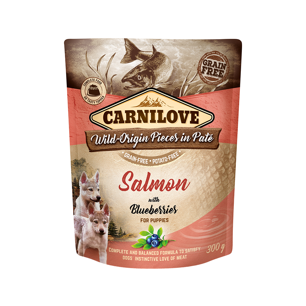 Carnilove Hund Pouch – Salmon with Blueberries for Puppies