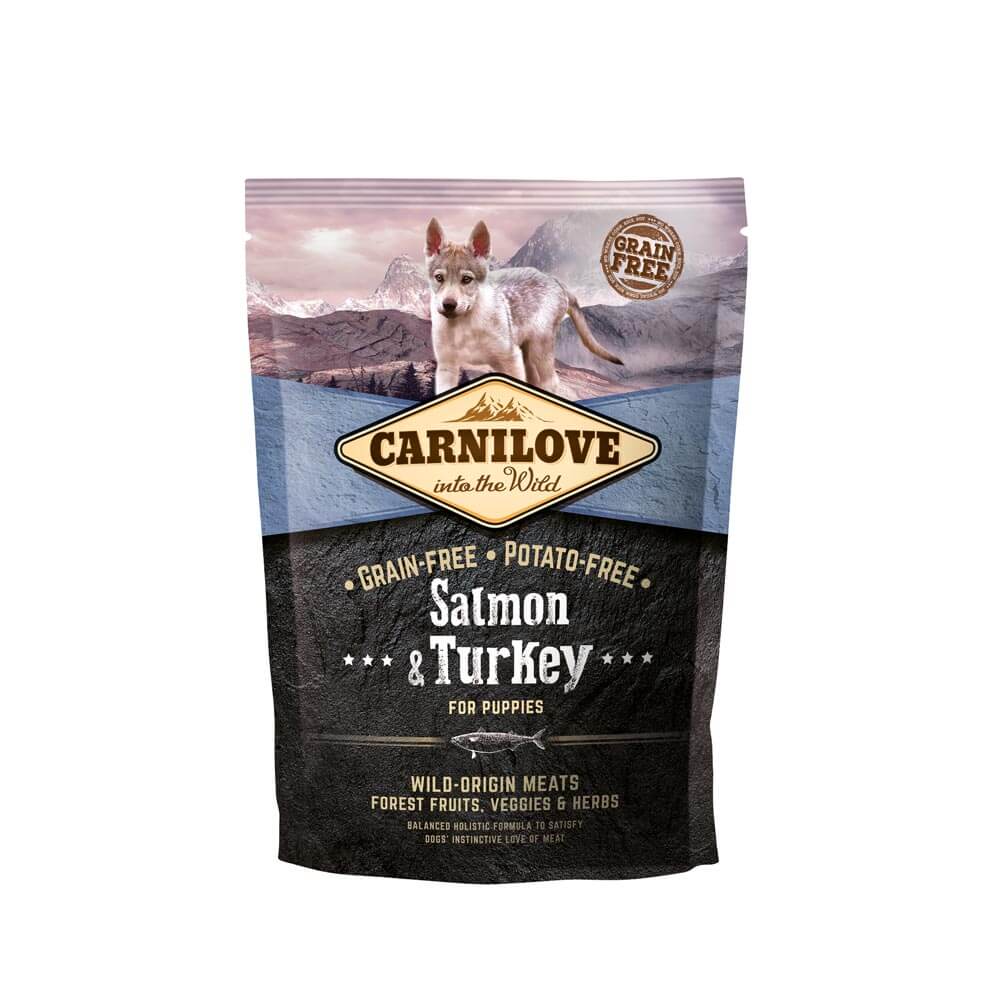 Carnilove Hund Premium Trockenfutter Salmon Turkey Puppy Lachs Truthahn Welpen Junghunde Verpackung 100g Probe
