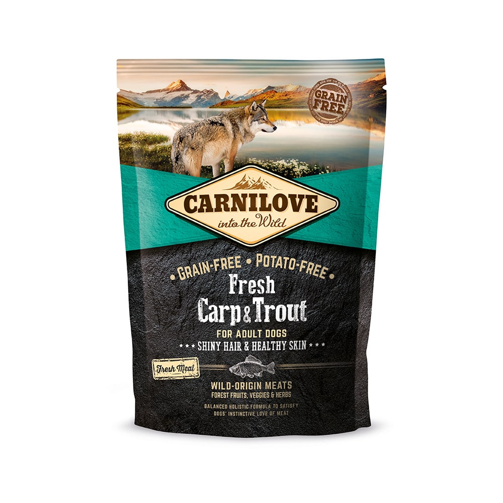 Carnilove Hund Premium Trockenfutter Carp Trout Adult Karpfen Forelle ausgewachsene Hunde Verpackung 1,5kg